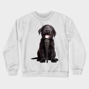 Adorably singing black Puppy Crewneck Sweatshirt